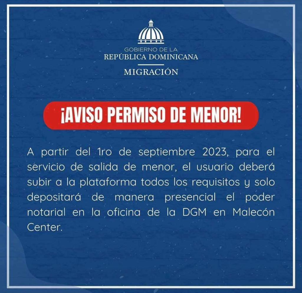 Global District Law Aviso Permiso Salida de Menor